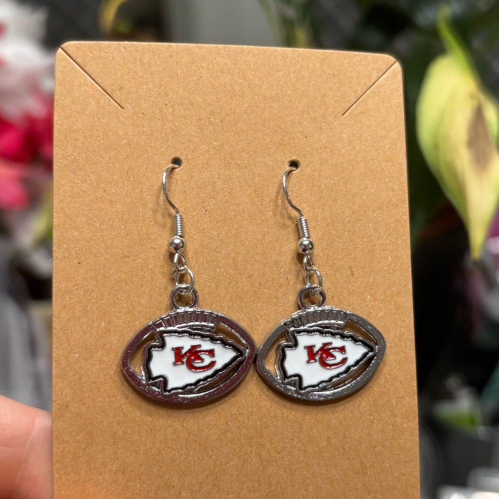 Handmade Kansas City chiefs earrings